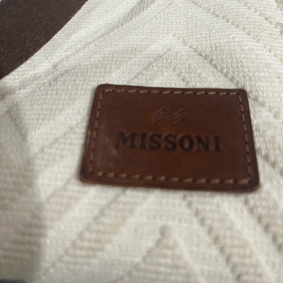 MISSONI Chevron-pattern small cotton-blend tote bag purse luxury vacation - Picture 12 of 16